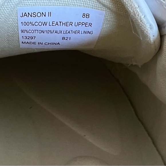 Lauren Ralph Lauren Jason II White Cow Leather Sneakers Blue/Green Stripes US8 - Picture 9 of 15